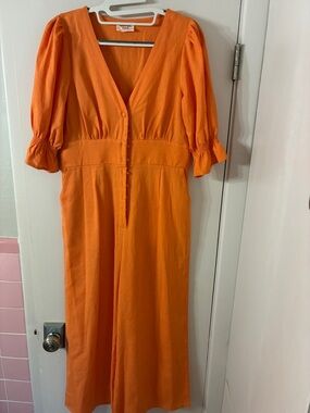 Showpo Orange Midi Button-Front Jumpsuit